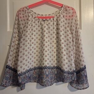Knitworks White and Blue Kids Blouse
